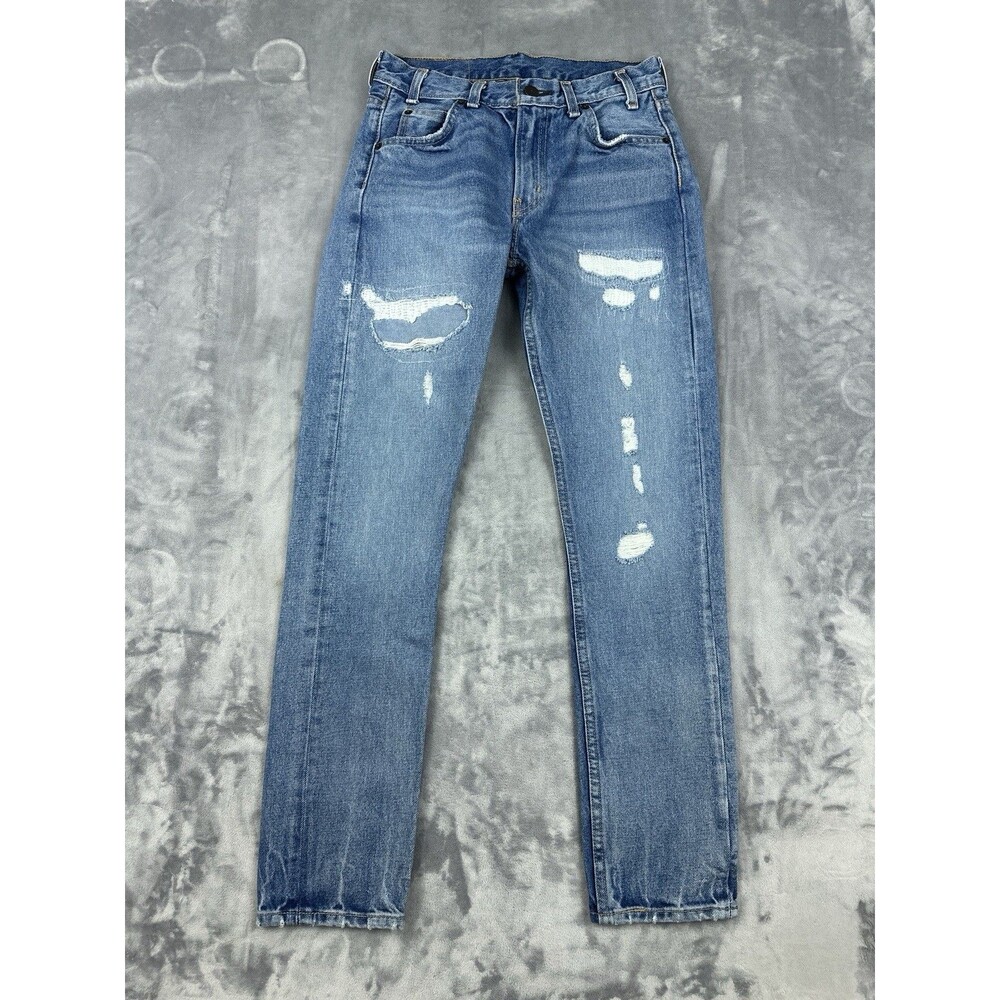 Levi's 505 C Jeans Orange Tab Womens 26 Distressed Blue Mid Rise Denim